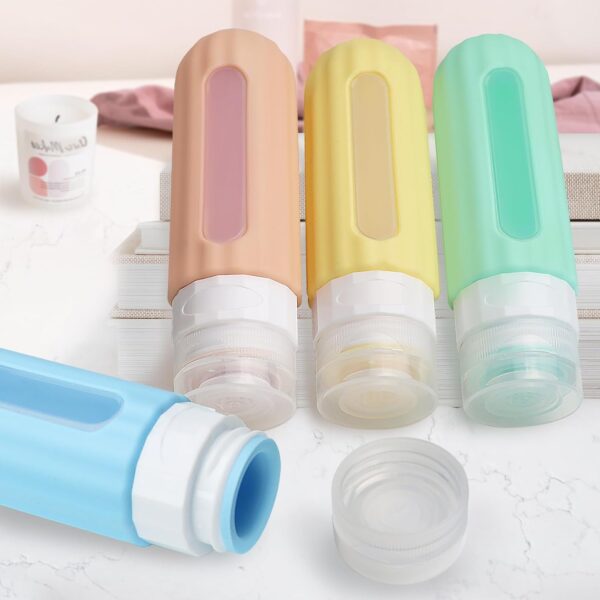 Travel Bottles For Toiletries,3oz TSA Approved Travel Size Containers,BPA Free Leak Proof Squeezable Silicone Travel Bottles,Travel Accessories For Shampoo Conditioner With Clear Toiletry Bag - Image 6