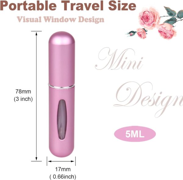 Travel Mini perfume Refillable Atomizer Container, Portable , Travel Size , Scent Pump Case, Fragrance Empty spray bottle for Traveling and Outgoing 5ml (2Pcs) - Image 2