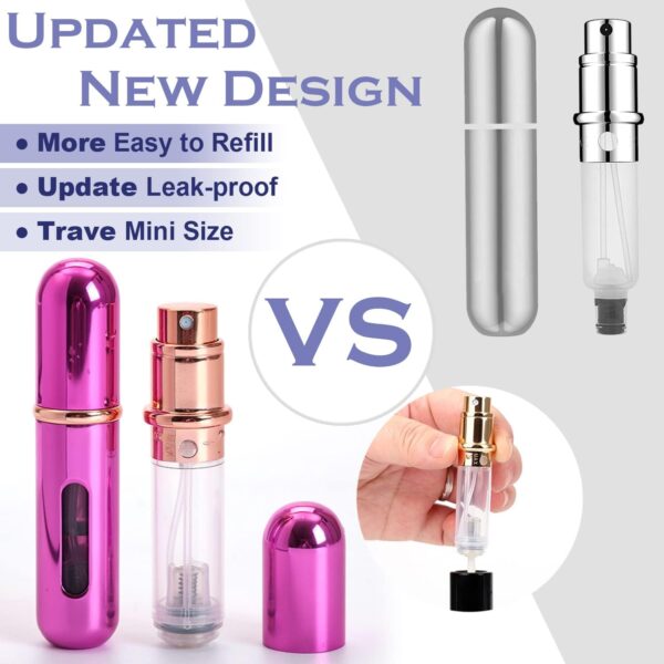 Travel Mini perfume Refillable Atomizer Container, Portable , Travel Size , Scent Pump Case, Fragrance Empty spray bottle for Traveling and Outgoing 5ml (2Pcs) - Image 5