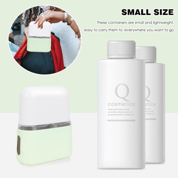 Skycase Travel Bottle Set, 2 in 1 Travel Containers Set for Toiletries,Leak-Proof Refillable Plastic Bottles with Lid,Airplane Accessories Kits for Shampoo Conditioner Lotion Liquids,Green - Image 3