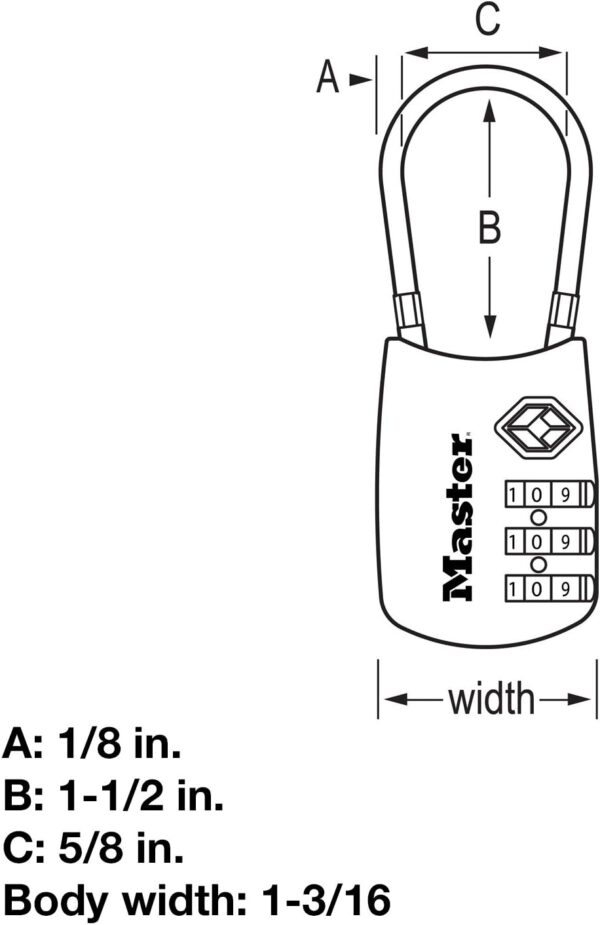 Master Lock TSA Set Your Own Combination Luggage Lock, TSA Approved Lock for Backpacks, Bags and Luggage, Assorted Colors - Image 6