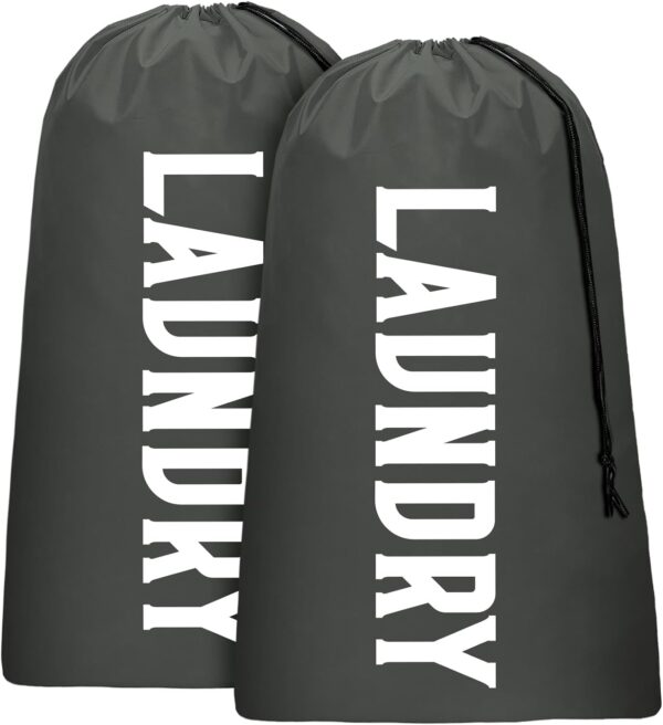 Laundry Bag, Travel Laundry Bag Machine Washable Dirty Clothes Organizer, Large Enough to Hold 4 Loads of Laundry, Easy Fit a Laundry Hamper or Basket (Gray, 24" x 36")