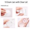 10 Gram Sample Containers with Lids, 10Pcs Clear Sample Jars, Small Cosmetic Travel Containers for Makeup, Lotion, Cream, Powder, 10 ML Mini Containers with Lids - Image 3