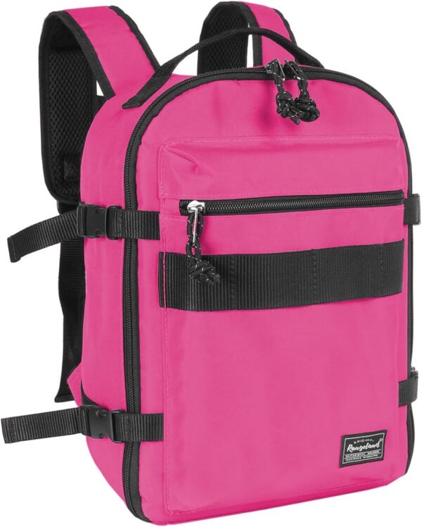 Childs Travel Backpack Suitcase Style Lightweight Carry-On Weekender Bag 10L Daypack with Tablet Sleeve and Chest Strap, Deep Pink