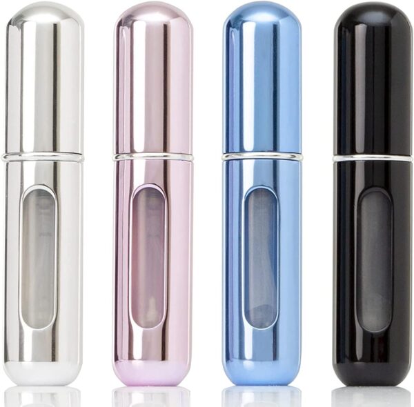 YOCASII 4PCS Refillable Perfume Atomizer Bottle, Travel Perfume Mini Spray Bottles, Cologne Dispenser, Portable Empty Perfume Spray Bottle, Container with Bag