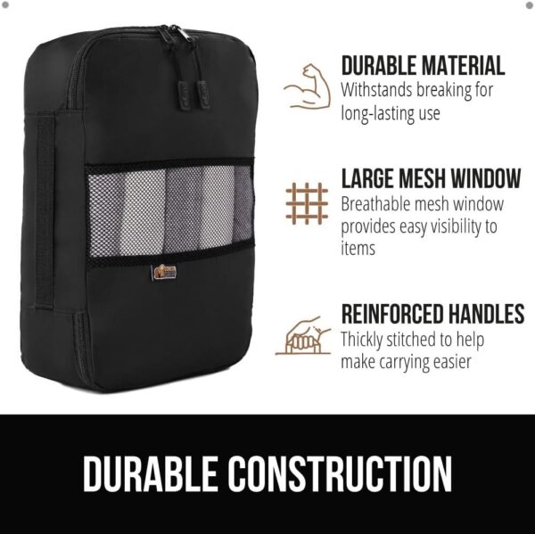 Gorilla Grip 6 Set Packing Cubes, Travel Essentials for Suitcases, Breathable Mesh Organizer Bags for Clothes, Toiletries, Shoes and Laundry, Luggage and Backpack Carry On Airplane Accessories, Black - Image 4