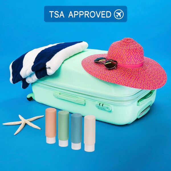 TSA Approved Travel Bottles Set for Toiletries 50ml 1.7oz Squeeze Bottle Travel Size Container Kit Portable Leak Proof Refillable Cosmetic Airplane Essential Shampoo Conditioner Body Lotion Shower Gel - Image 7