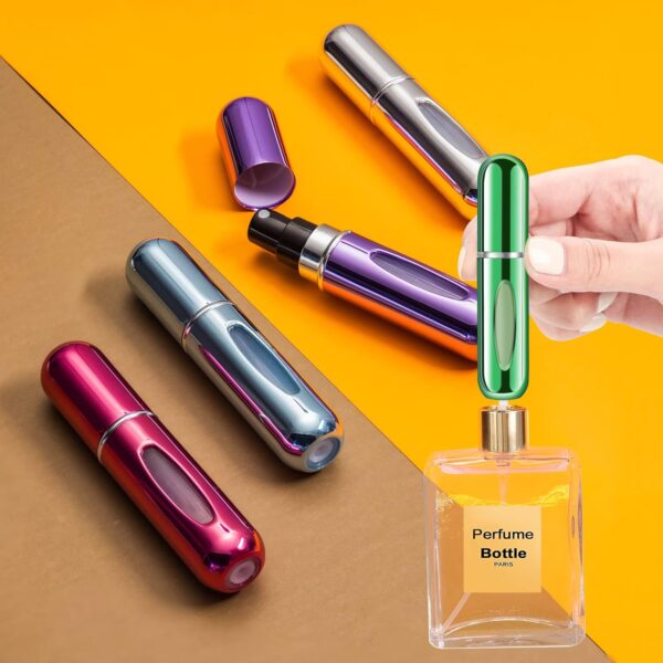 Portable Mini Refillable Perfume Atomizer Bottle Spray, Scent Pump Case for Travel (5ml, 4 Pack) 4 - Image 2