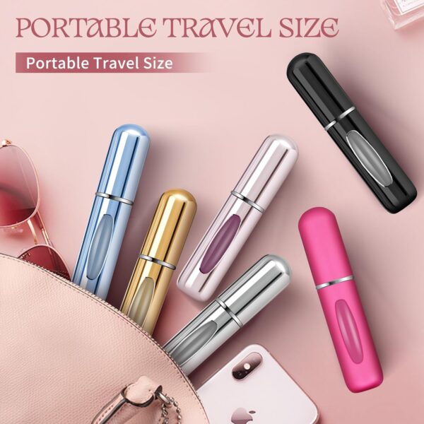 Portable Perfume Travel Refillable Bottle, Travel Size Cologne Atomizer Dispenser, Pocket Purse Perfume On The Go Container, Spray Bottles For Traveling 5ml (6 Pack) - Image 5