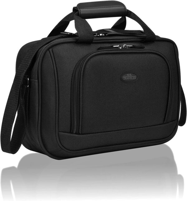 U.S. Traveler Rio Rugged Fabric Expandable Carry-on Luggage Set, Black, 2 Wheel, Set of 2 - Image 4