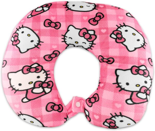 Hello Kitty Travel Neck Pillow - Bundle with Hello Kitty Neck Pillow for Airplane, Car, Office, More Plus Stickers, Tattoos, More | Hello Kitty Travel Accessories Set - Image 2