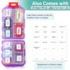 1 Pack Travel Handy Pill Organizer/Holder Box w Labels & 1 Drawstring Pouch, Small 10 Compartments Pocket Pharmacy Portable Medicine Container Case - Daily Weekly Medication Organizer - Purple - Image 3