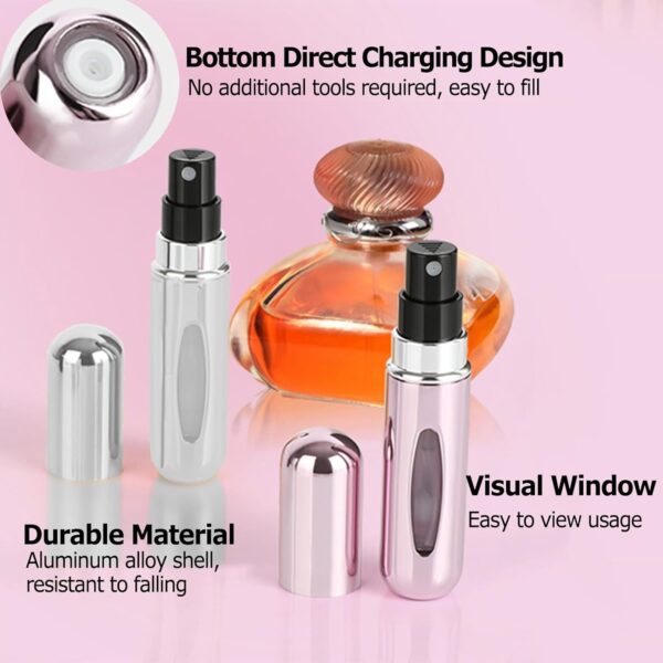 2 pcs Mini Perfume Travel Refillable Bottles-5ml Portable Atomizer Sprayer,Empty Pump Container for Traveling and Outgoing - Image 2