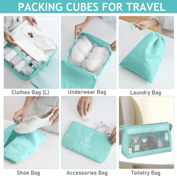 KPX Packing Cubes for Travel, Travel Luggage Packing Organizers, Travel Accessories Large Toiletries Bag for Clothes Shoes Cosmetics Toiletries - Image 4