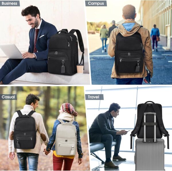 NUBILY Travel Laptop Backpack, 17 Inch Large Laptop Backpack for Men Women Flight Approved Luggage Carry On Backpack Water Resistant College Business Computer Bag with USB Port, Black - Image 7