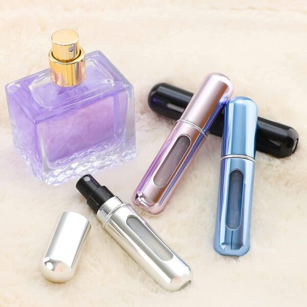 YOCASII 4PCS Refillable Perfume Atomizer Bottle, Travel Perfume Mini Spray Bottles, Cologne Dispenser, Portable Empty Perfume Spray Bottle, Container with Bag - Image 6