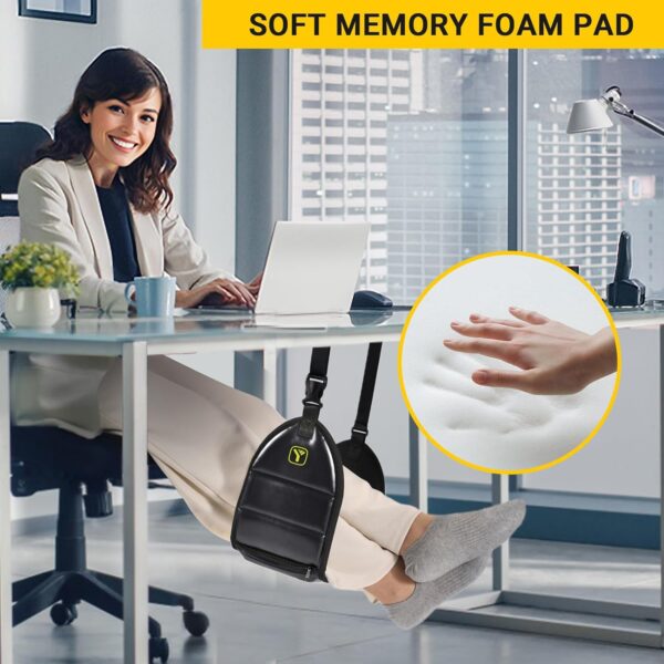 Airplane Foot Rest with Memory Foam Desk Foot Hammock Travel Foot Rest Foot and Heel Hammock Airplane Travel Accessories - Image 6