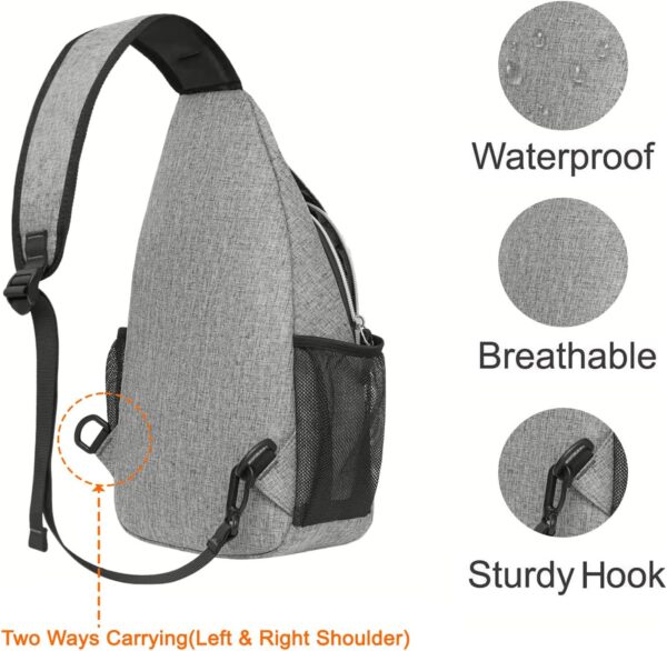 MOSISO Sling Backpack, Multipurpose Crossbody Shoulder Bag Travel Hiking Daypack - Image 3