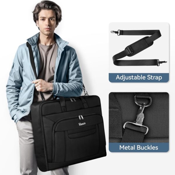 Mancro Garment Bags for Travel, Large Travel Suit Bag for Men Women with Shoulder Strap, Wrinkle Free Carry On Garment Bags for Hanging Clothes, Business Foldable Hanging Luggage Bag for Travel, Black - Image 5