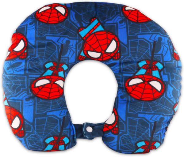 Marvel Spiderman Travel Neck Pillow for Kids- Bundle with 13" Spiderman Neck Pillow, & More | Spiderman Travel Accessories Set - Image 2