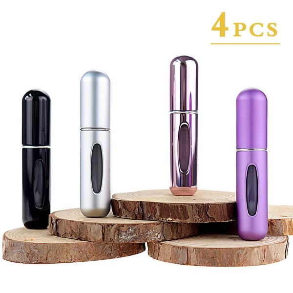 Portable Mini Refillable Perfume Atomizer Bottle Spray, Scent Pump Case for Travel 4 Pcs Pack of 5ml - Image 2