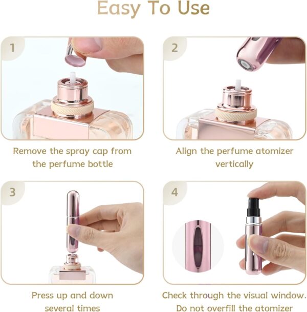 4 Pcs 5ml Portable Mini Refillable Perfume Atomizer Spray Bottle Scent Pump Case for Travel - Image 3