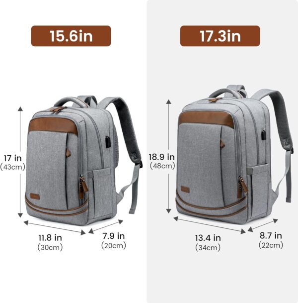 LOVEVOOK Travel Laptop Backpack Large Daypack with USB Port Computer Bag Fits 15.6 Inch Laptop Business College Gifts for Men Women,Grey - Image 7