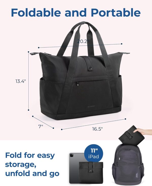 BAGSMART For Spirit Airlines Personal Item Bag, 23L Foldable Weekender Bags for Women Gym Tote Overnight Bag for Travel - Image 6