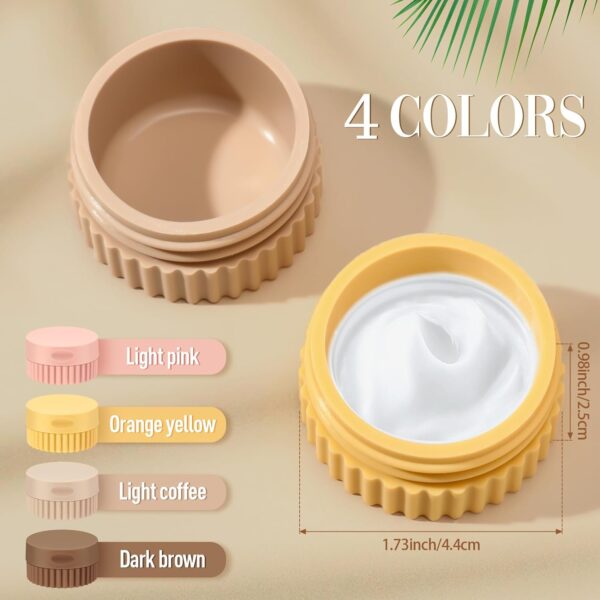 4 Pcs Travel Containers for Toiletries Small Silicone Cream Jars 0.68 oz Travel Size Containers Leakproof Travel Accessories with Lid for Cosmetic Body Hand Skin Cream Bottle (Classic Color) - Image 3