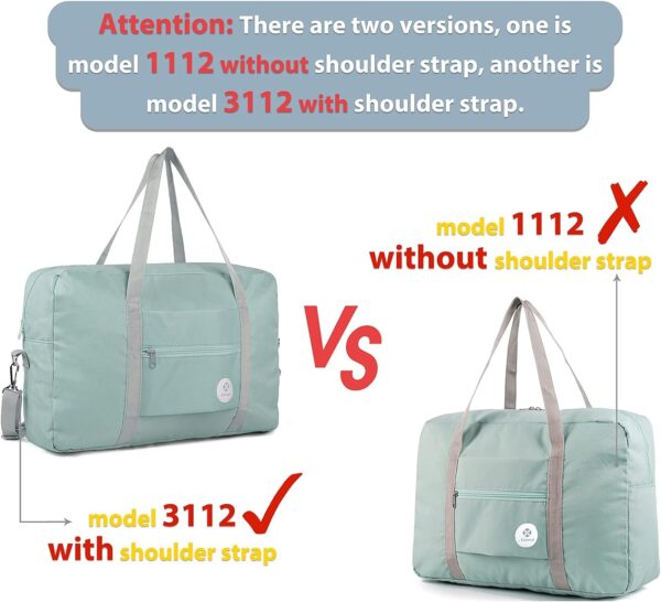 Narwey For Spirit Airlines Foldable Travel Duffel Bag Tote Carry on Luggage Sport Duffle Weekender Overnight for Women and Girls (1112 Mint Green) - Image 4