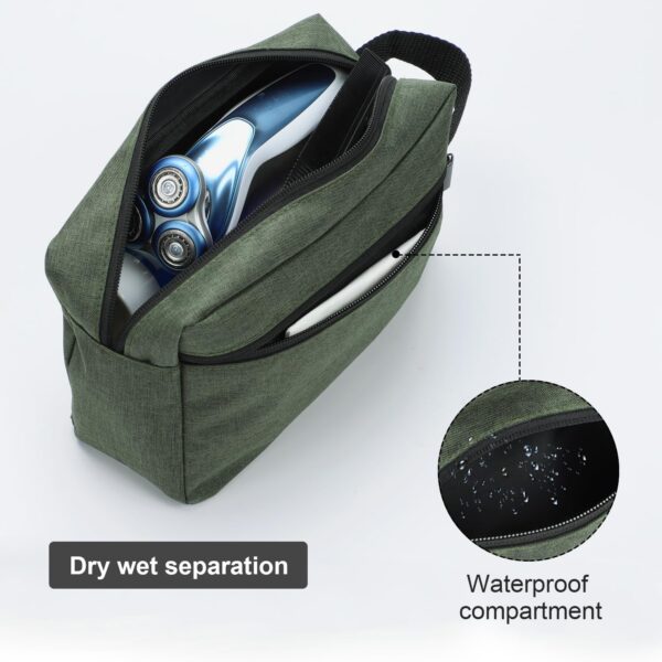 Etercycle Toiletry Bag for Men, Portable Travel Toiletry Organizer Bag,Shaving Bag for Toiletries Accessories (Army Green) - Image 3