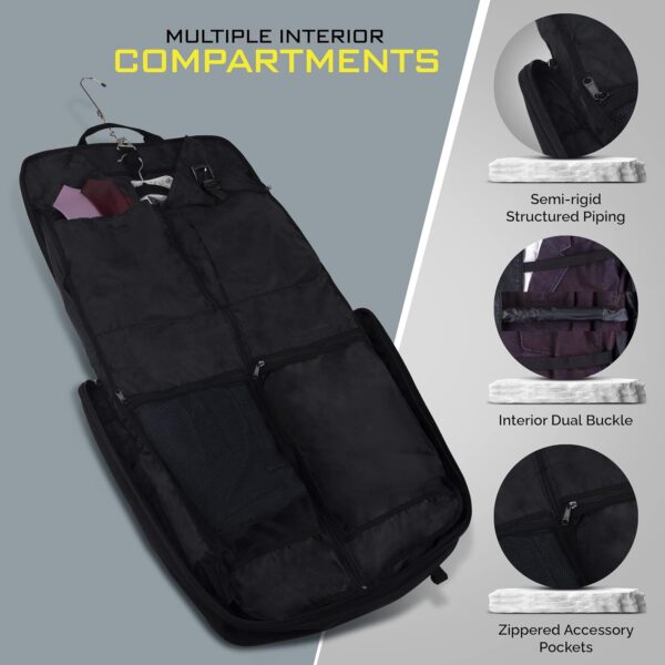 Suit Carry On Garment Bag for Travel & Business Trips With Shoulder Strap - Image 9