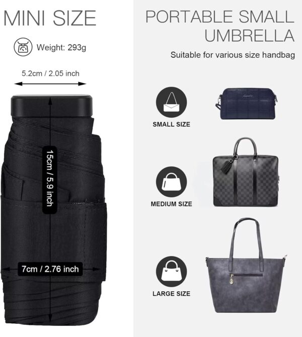 LEAGERA Mini Umbrella For Purse, Small Travel Umbrella Compact Waterproof Umbrella for Light Rain, Suitable for Women Purse and Pocket - Image 8