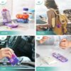 1 Pack Travel Handy Pill Organizer/Holder Box w Labels & 1 Drawstring Pouch, Small 10 Compartments Pocket Pharmacy Portable Medicine Container Case - Daily Weekly Medication Organizer - Purple - Image 6