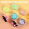 10 Pieces Small Travel Containers, 3/5/10/15/20 Gram Size Travel Containers for Creams, Sample Containers with Screw Lids, 12Pcs Labels/2Pcs Mini Spatulas, Plastic Makeup Containers (Black) - Image 6