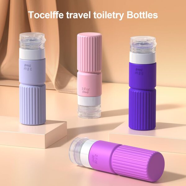 18pack Travel Bottles for Toiletries,TSA Approved Silicone Travel Containers for Toiletries,Leak Proof Refillable Liqus Shampoo And Conditioner Travel Essentials toiletry Bottles - Image 3