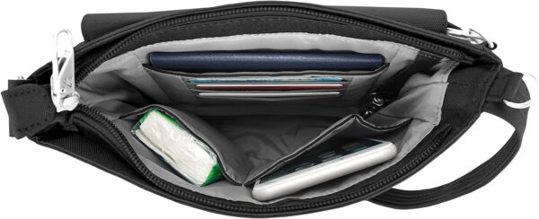 Travelon Anti-Theft Classic Mini Shoulder Bag, Black, One Size, 8.5 x 8.5 x 2 - Image 4