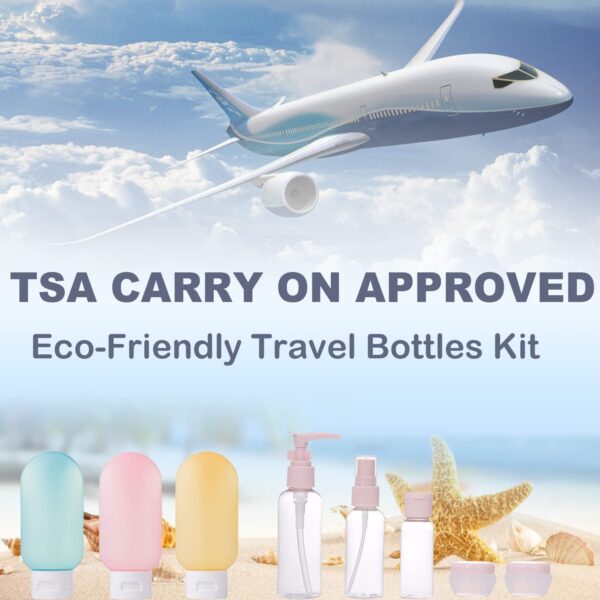 Travel Bottles Set for Toiletries, TSA Approved Traveling Essentials Toiletry Silicone Containers Spray Bottle for Shampoo - Image 4