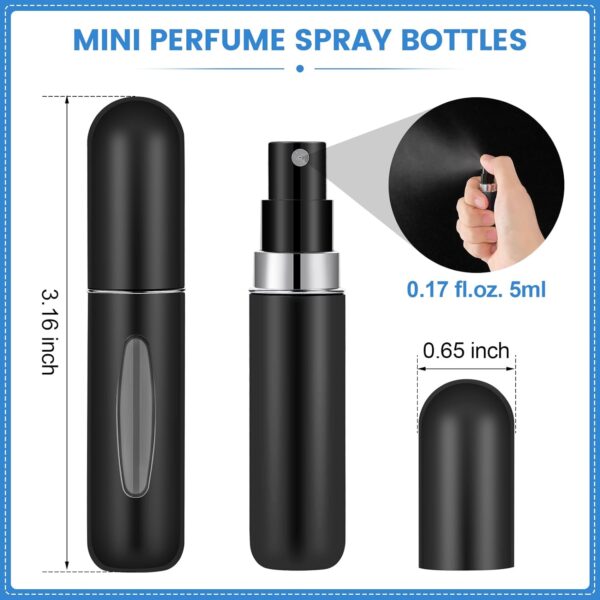 Perfume Travel Refillable Travel Must Haves Mini Spray Bottles Perfume Atomizer Cologne Travel Perfume Bottle Refillable Women Mens Small Mister Spray Bottle For Travel Accessories 6 Pack 5ml/0.2oz - Image 5