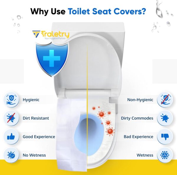 Toilet Seat Covers Disposable Flushable Travel Pack of 50 XL-Disposable Toilet Seat Covers-Biodegradable Paper-Kids Men Women Adults Toiletries-Airplane Camping Travel Essentials Accessories - Image 5