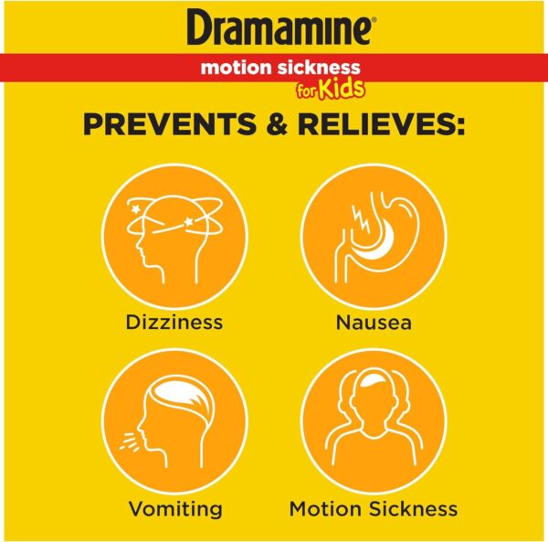 Dramamine Kids Chewable, Motion Sickness Relief, Grape Flavor, 8 Count - Image 2