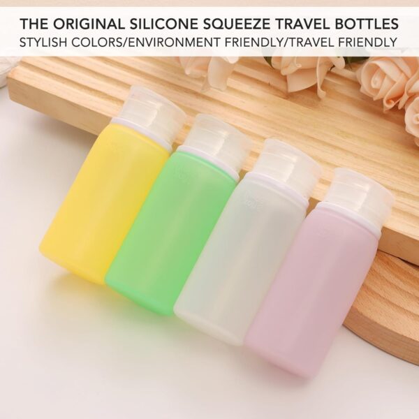 Muslish 21 Pack Leak Proof Silicone Travel Bottles Set, TSA Approved Containers for Toiletries, Travel Size Accessories and Shampoo Conditioner Bottles with Toiletry Bag (BPA Free) - Image 2