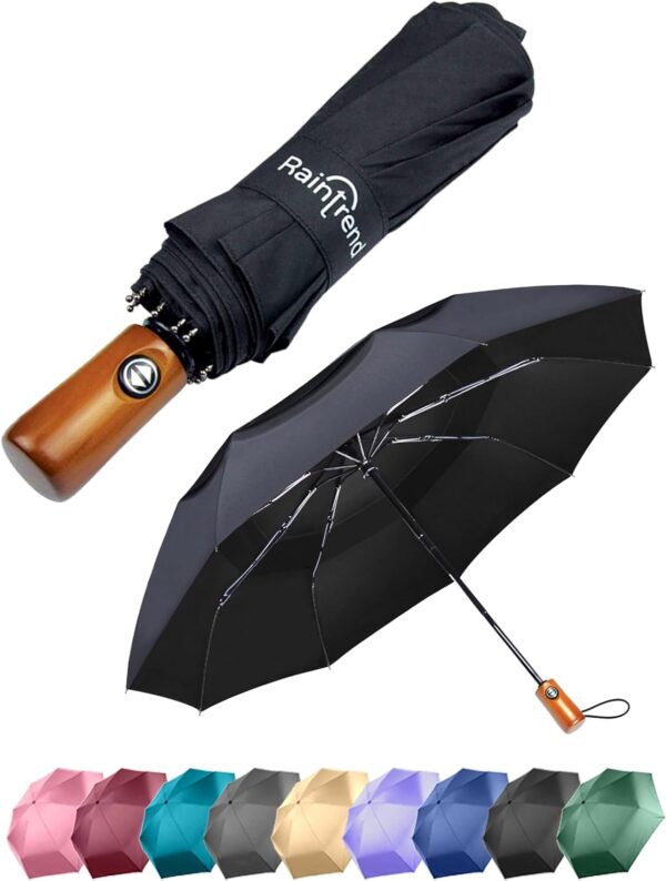 NEW Premium Large Windproof Double Canopy Umbrella for Rain,Travel Umbrella,Compact Automatic Umbrella,Oversized Umbrella Black Umbrella for Men and Women,Mens Umbrella Compact