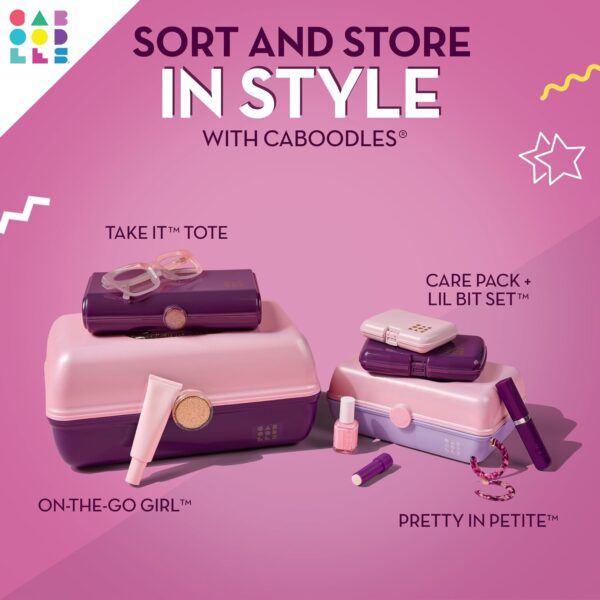 Caboodles Care Pack + Lil Bit Set, Pink & Violet, Travel Organizers for Makeup, Snap-Tight Latch for Mess-Free Travel, Compact Size - Image 6