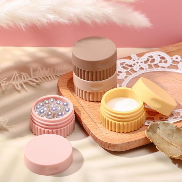 4 Pcs Travel Containers for Toiletries Small Silicone Cream Jars 0.68 oz Travel Size Containers Leakproof Travel Accessories with Lid for Cosmetic Body Hand Skin Cream Bottle (Classic Color) - Image 7