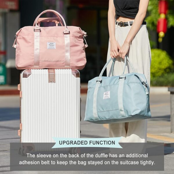 Travel Duffel Bag,Sports Tote Gym Bag,Shoulder Weekender Overnight Bag for Women - Image 5