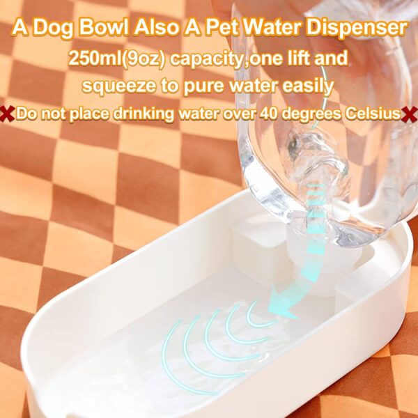 Dog Water Bottle, Dog Bowl 2-in-1, Food Container Large Enough for Dog Treats, Steak, Sticks, Bars, Portable Pet Water Dispenser for Hiking, Travel, Cat Bowls and Pet Water Bottle (Blue) - Image 4