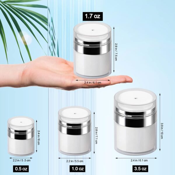 Airless Pump Jar - 0.5 Oz Air Pump Container for Cream, Pump Moisturizer Container Drunk Elephant Container, Empty Cream Subpackage Jar Vacuum Bottle Dispenser for Skincare Face Makeup Lotion - Image 4