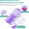 1 Pack Travel Handy Pill Organizer/Holder Box w Labels & 1 Drawstring Pouch, Small 10 Compartments Pocket Pharmacy Portable Medicine Container Case - Daily Weekly Medication Organizer - Purple - Image 8