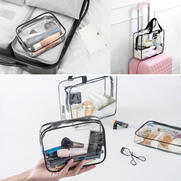 APREUTY Clear Makeup Bags, TSA Approved 6 Pcs Cosmetic Makeup Bags Set Clear PVC with Zipper Handle Portable Travel Luggage Pouch Airport Airline Vacation Organization (Clear) - Image 7